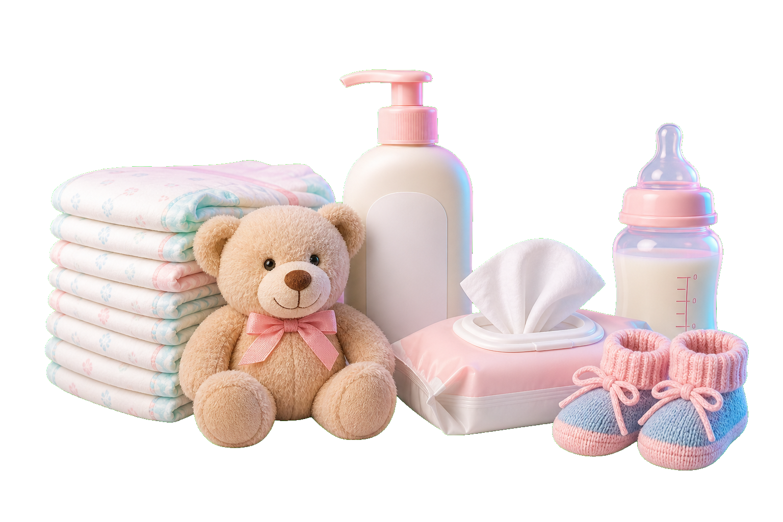 Diapers, feeding and gentle baby care essentials